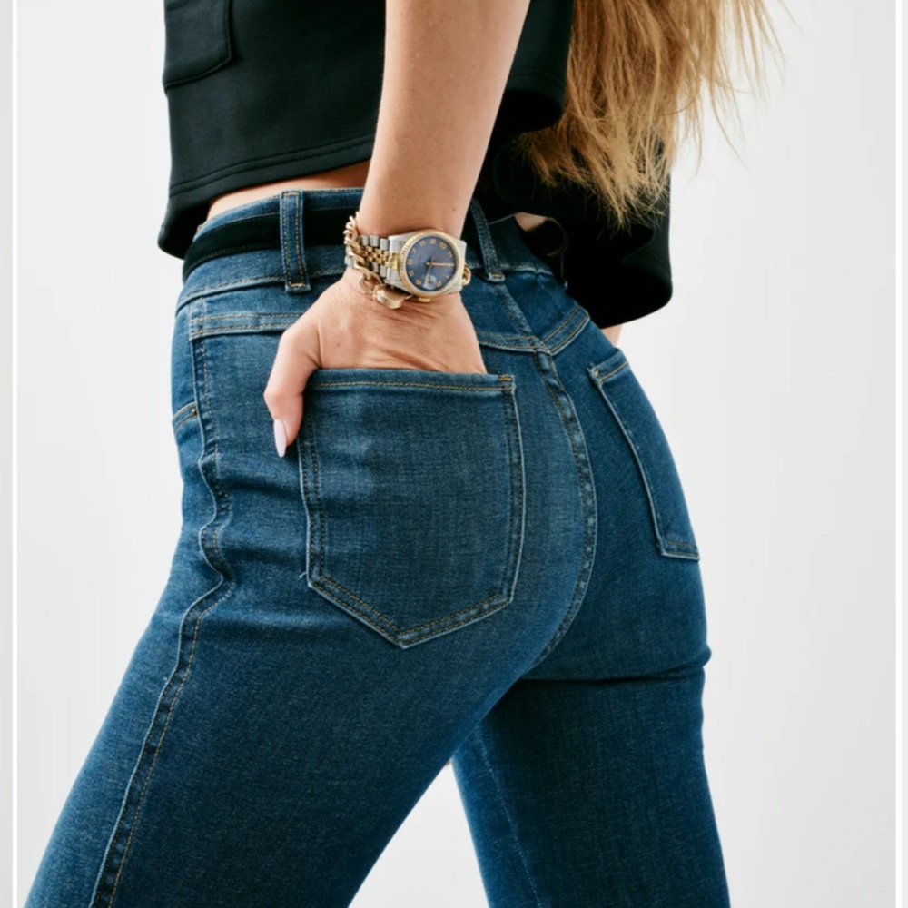 SPANX Blue Flare Wide Leg Jeans